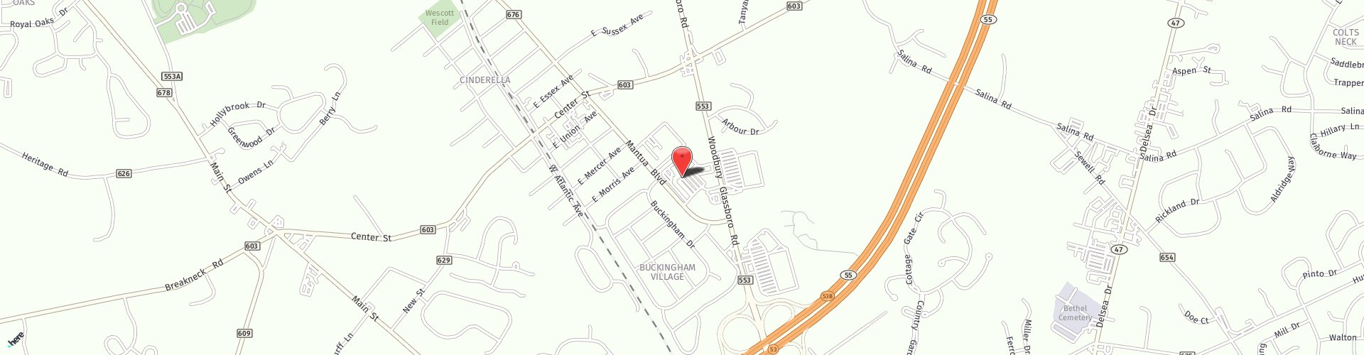 Location Map: 660 Woodbury Glassboro Rd Sewell, NJ 08080